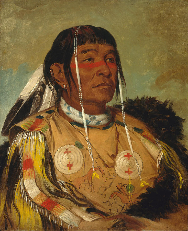 Sha-co-pay. The Six. Chief of the Plains Ojibwa Painting by George Catlin