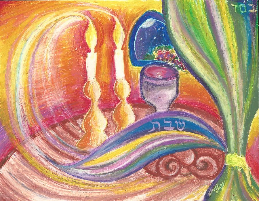 Shabbat Pastel - Shabbat Candles Glow by Tiferes Emes Perluss