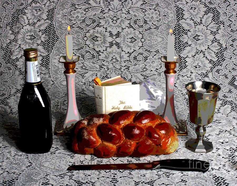 Shabbos Lace and Candles Photograph by Larry Oskin
