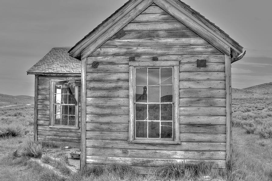 Shack at Bodie in Monocrhome Photograph by SC Heffner