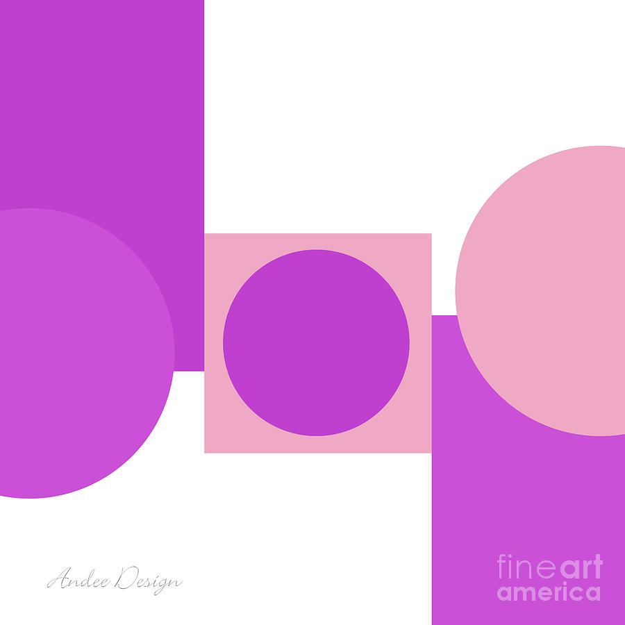 Shades And Shapes Of Radiant Orchid Square Digital Art by Andee Design