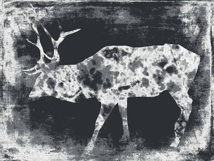 Shades of Gray Elk Digital Art by Jo-Anne Gazo-McKim