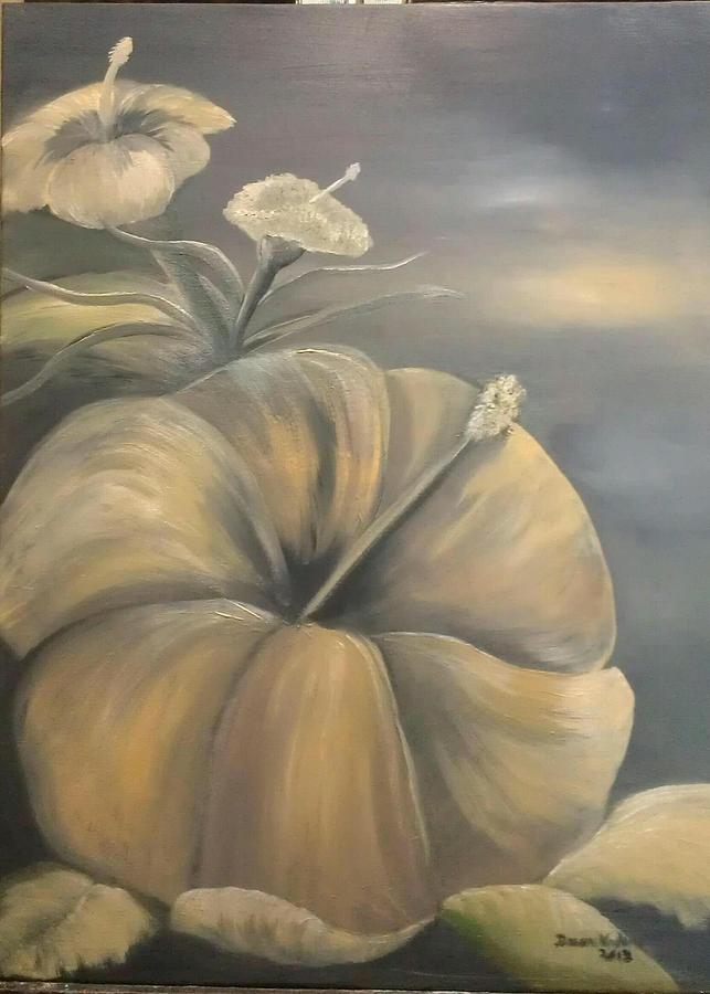 Flowers Still Life Painting - Shades of grey by Dawn Nickel