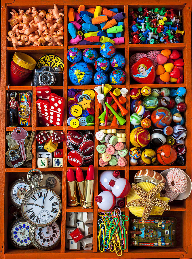 Toy Photograph - Shadow box collection by Garry Gay