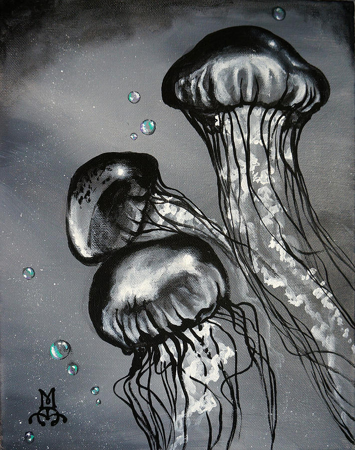 Jellyfish Painting - Shadow Dance by Marco Aguilar