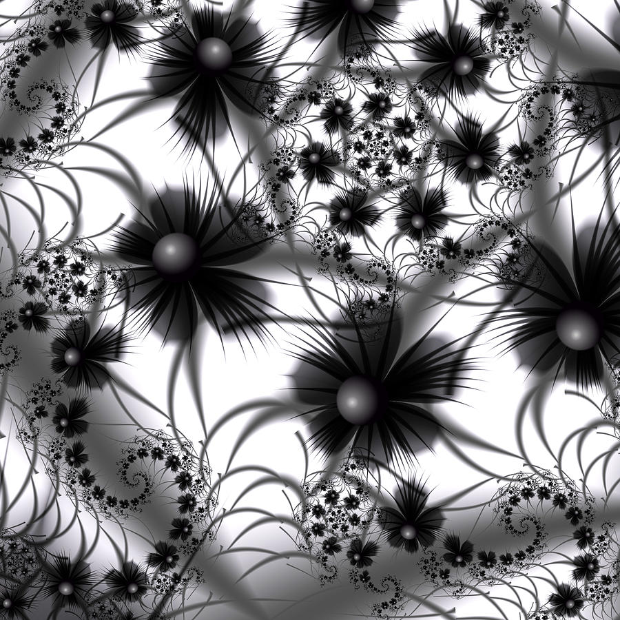 Shadow Flowers Digital Art by Kiki Art