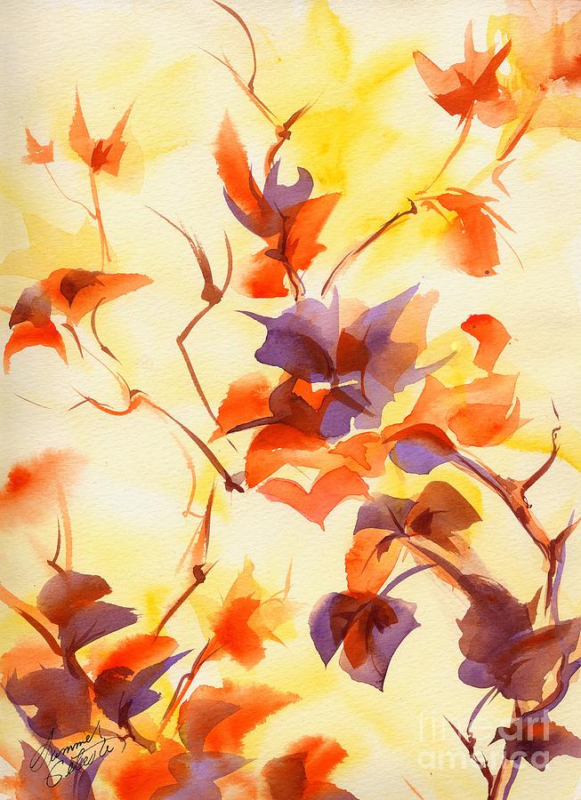 Landscape Painting - Shadow Leaves by Summer Celeste