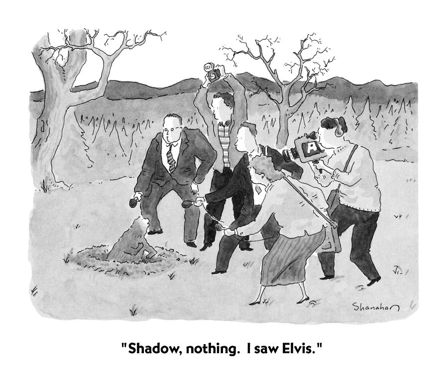 Weather Drawing - Shadow, Nothing. I Saw Elvis by Danny Shanahan Weather Drawing - Shadow, Nothing. I Saw Elvis by Danny Shanahan