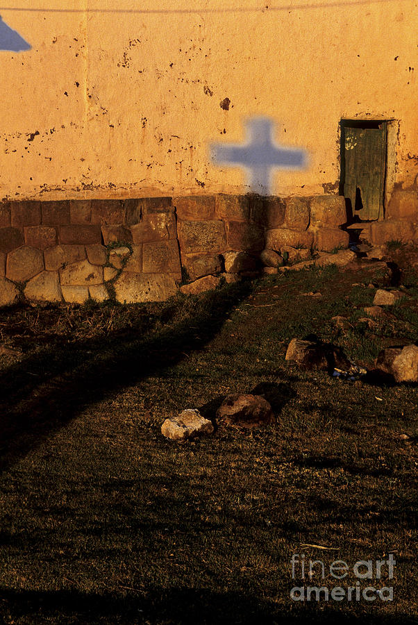 Shadow of cross Peru Photograph by Ryan Fox