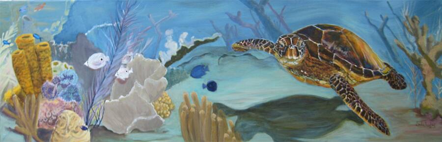 Shadow on the Reef Painting by Linda Kegley