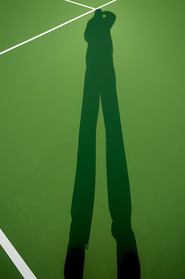 Shadow On The Tennis Court Photograph by Gary Slawsky