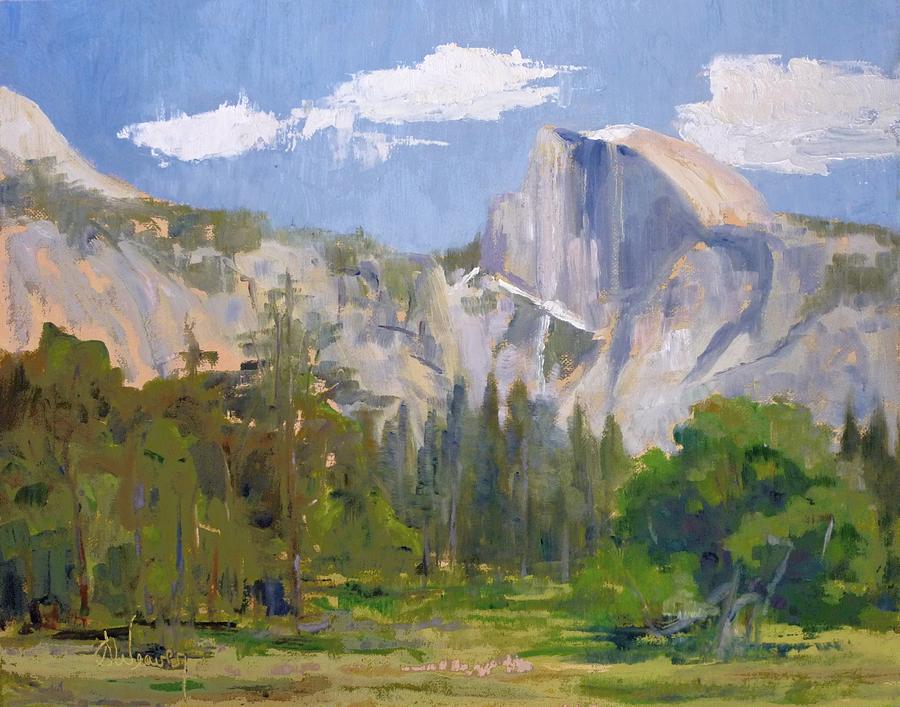Shadow Over Half Dome Painting by Sharon Weaver