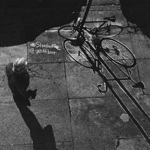 Sanfrancisco Photograph - #shadowbike #chalkshadow #chalkbike by Geoff Rogers