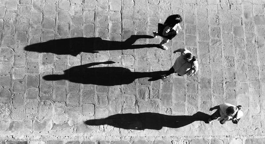 Black And White Photograph - Shadowed Walk by Larysa  Luciw