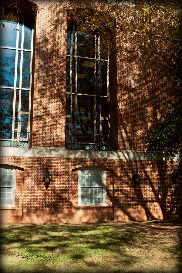 Shadows Across The Library - Davidson College Photograph by Paulette B Wright
