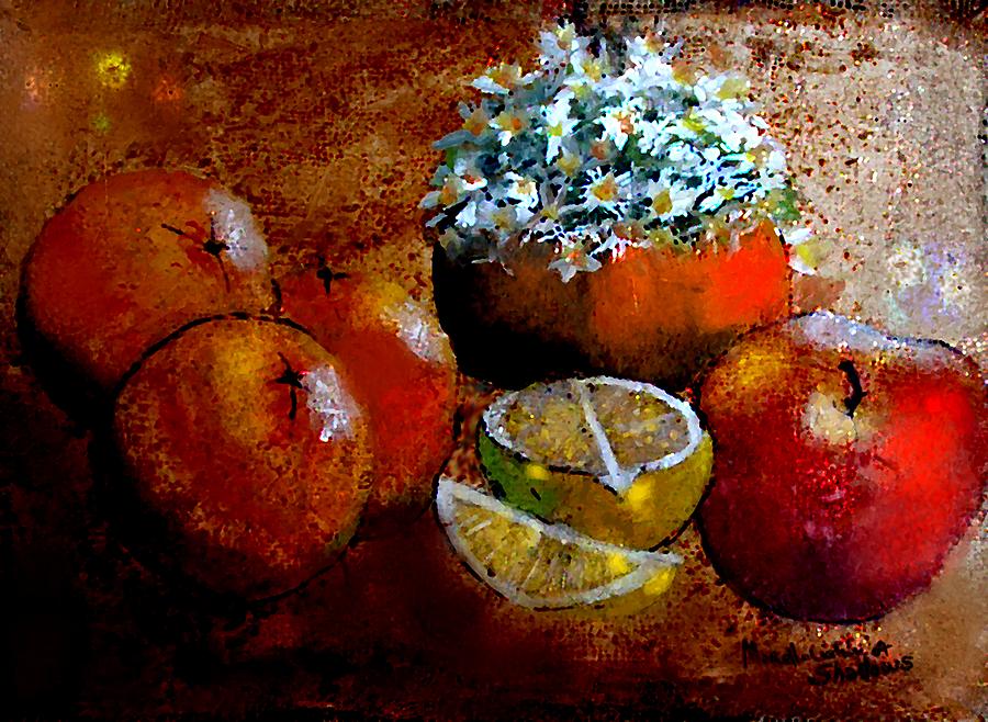 Fruit Painting - Shadows by Marcello Cicchini