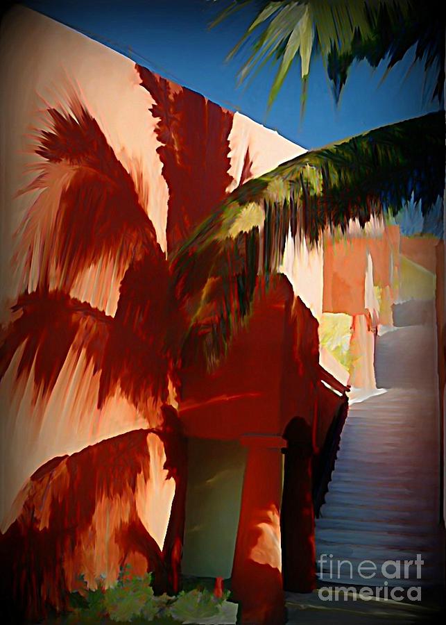 Surrealism Painting - Shadows of Palm Leaves by John Malone