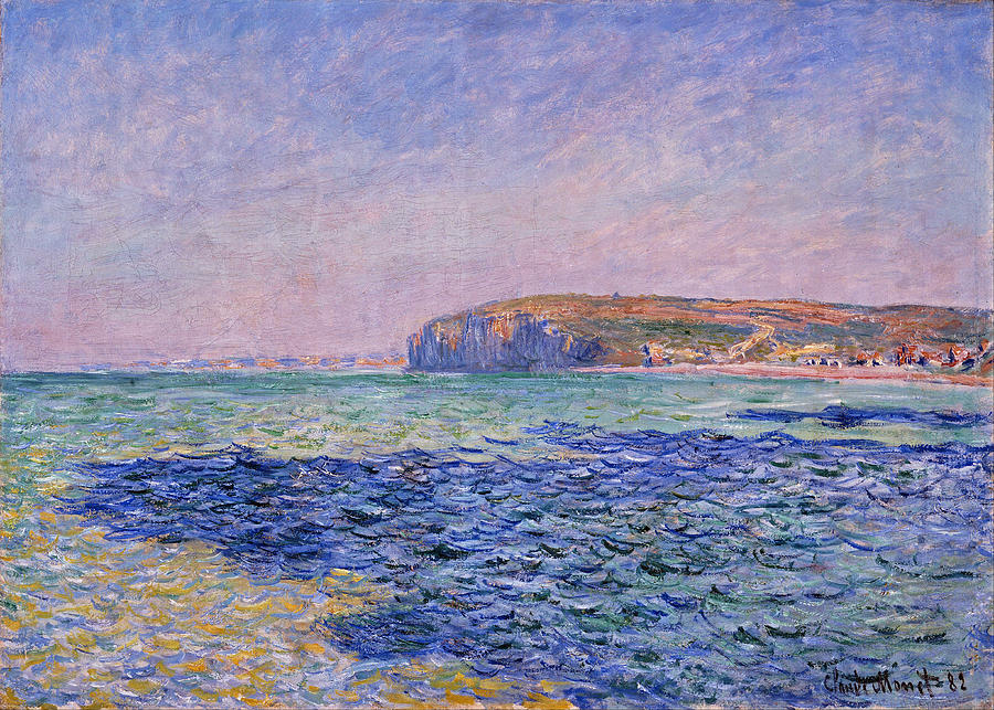 Shadows on the Sea. The Cliffs at   Pourville Painting by Claude Monet