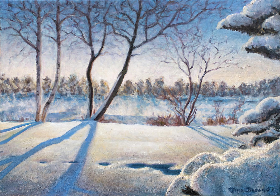 Shadows on the snow Painting by Marco Busoni