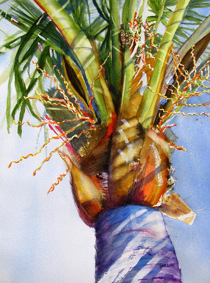 Shady Palm Tree Painting by Carlin Blahnik CarlinArtWatercolor