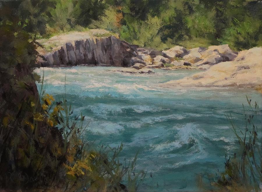 Shady River Painting by Karen Ilari