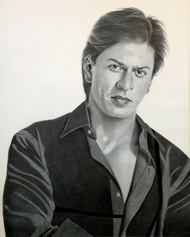 Shah Rukh Khan Portrait By Ball Pen Drawing by Amarjeet Singh | Fine ...