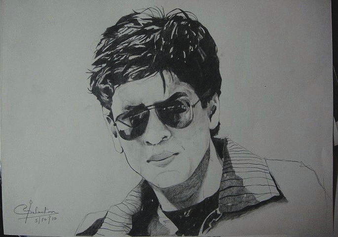Pencil Sketch Of Shah Rukh Khan And Deepika Padukone  DesiPainterscom
