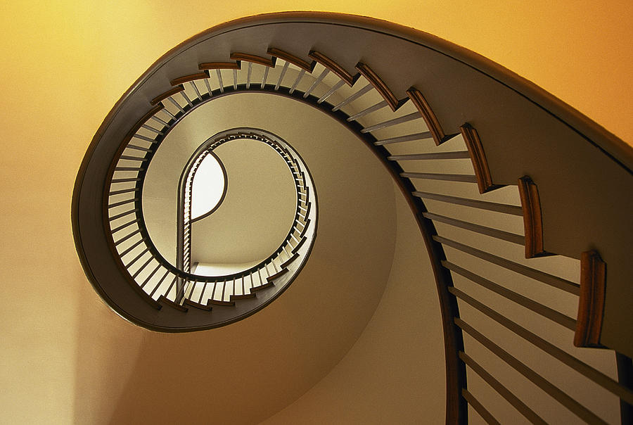 Pattern Photograph - Shaker Spiral Staircase by Buddy Mays