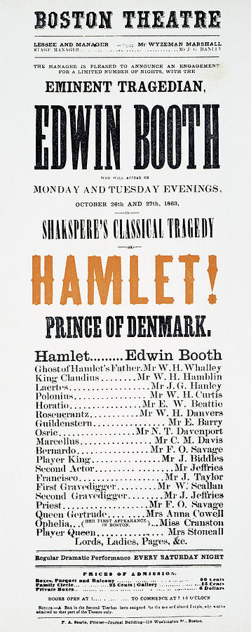 Shakespeare Hamlet, 1863 Painting by Granger