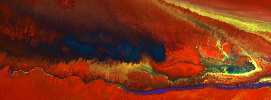 Shaking Earth Fluid Art by Kredart Painting by Serg Wiaderny