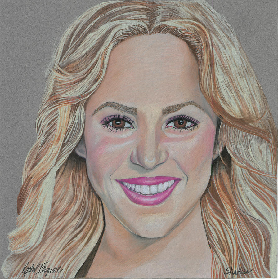 Shakira Drawing by Rachel Ferguson