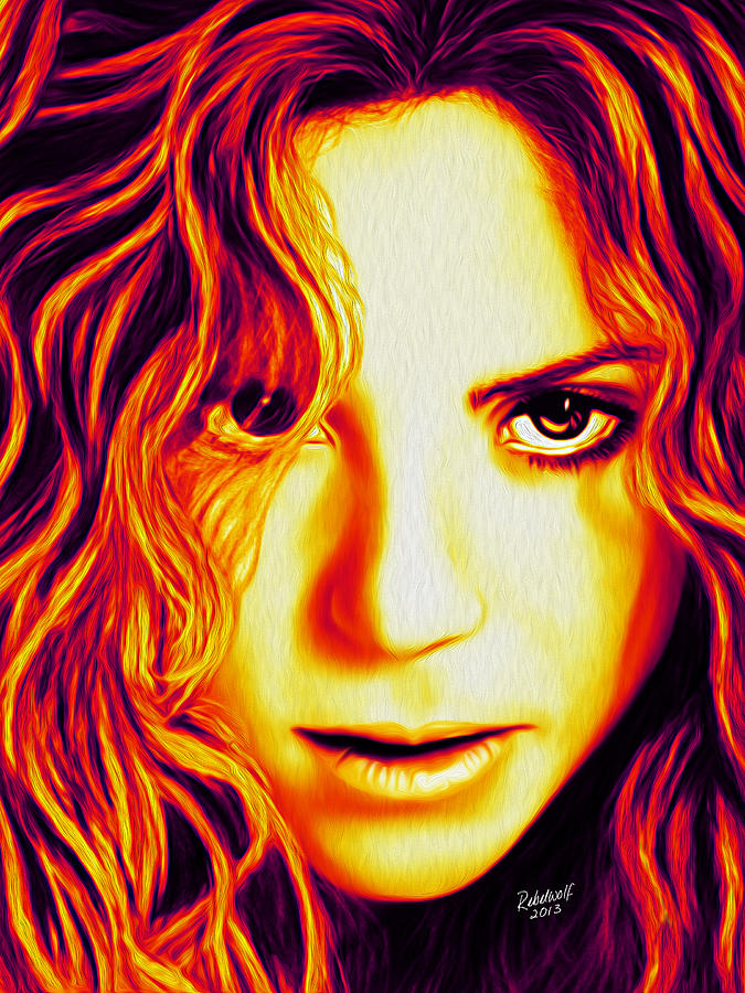 Shakira Digital Art - Shakira by Rebelwolf