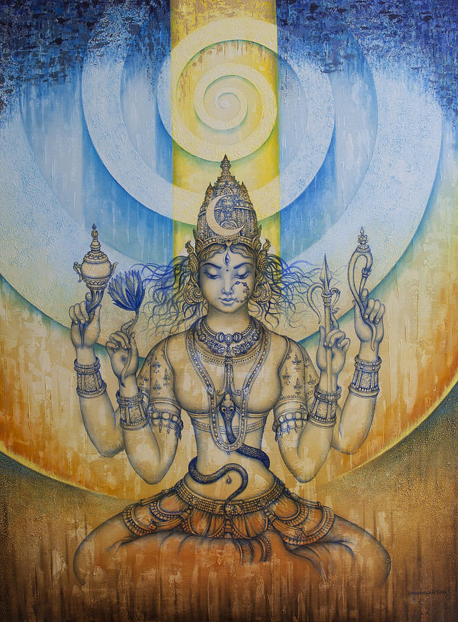 Shakti - Tripura Sundari Painting by Vrindavan Das