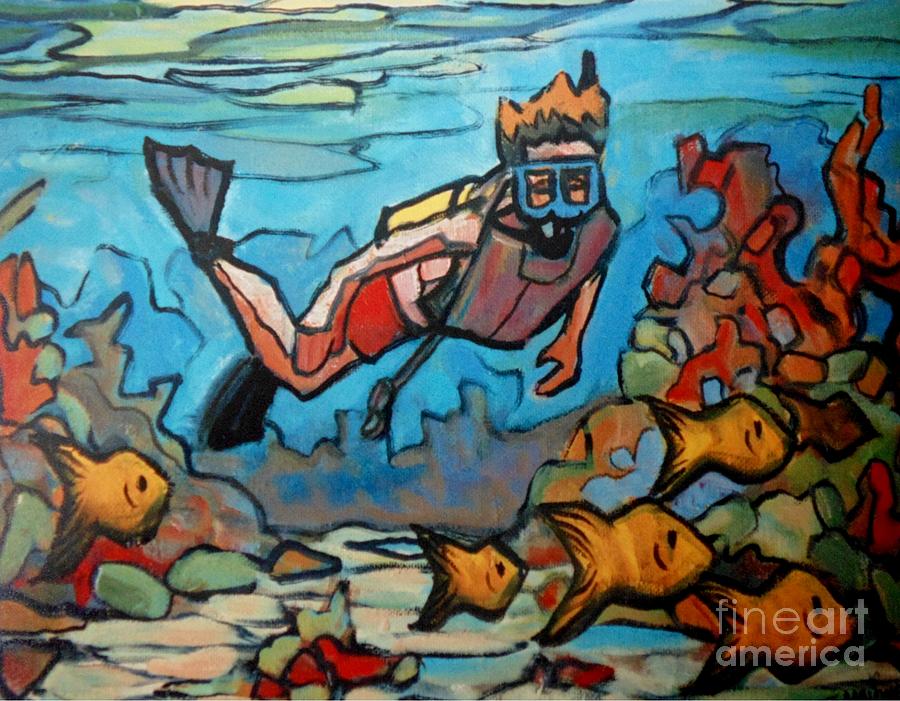 Fish Painting - Shallow Reef by John Malone