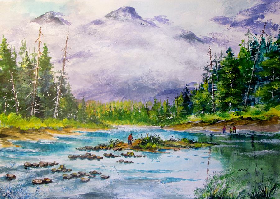 Shallow River Painting by Rene Salalac - Fine Art America