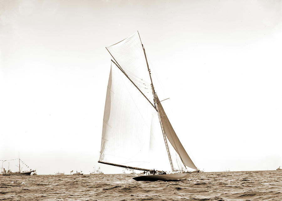 Regatta Drawing - Shamrock I Before The Start, Shamrock I Yacht by Litz Collection