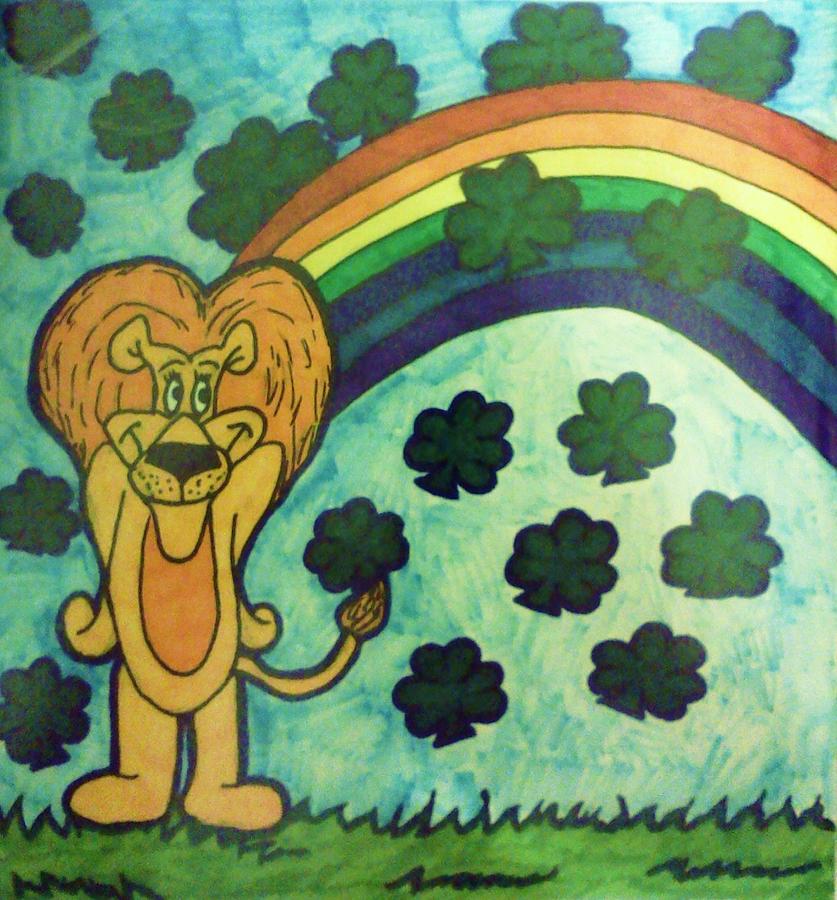 Shamrock Lion Drawing by Christy Saunders Church