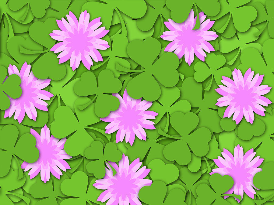 Shamrock Paper Cutting Clover Flowers Background Photograph by David Gn