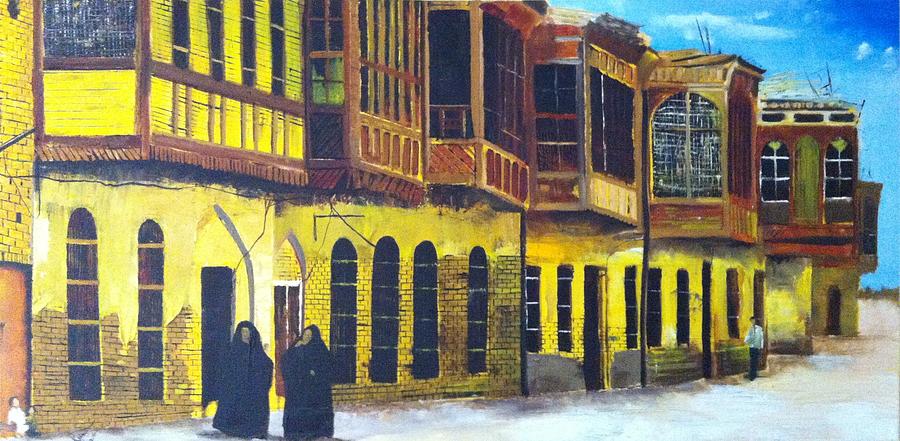 Building Painting - Shanasheel of Old Baghdad by Rami Besancon Building Painting - Shanasheel of Old Baghdad by Rami Besancon