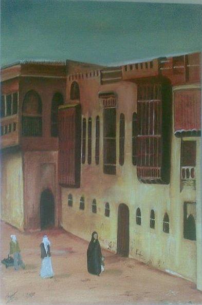 Building Painting - Shanashil of Baghdad 2 by Rami Besancon Building Painting - Shanashil of Baghdad 2 by Rami Besancon