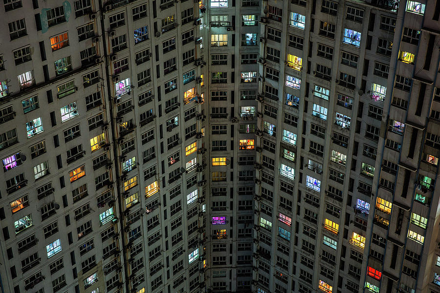 Shanghai Apartments At Night Photograph by Sandro Bisaro