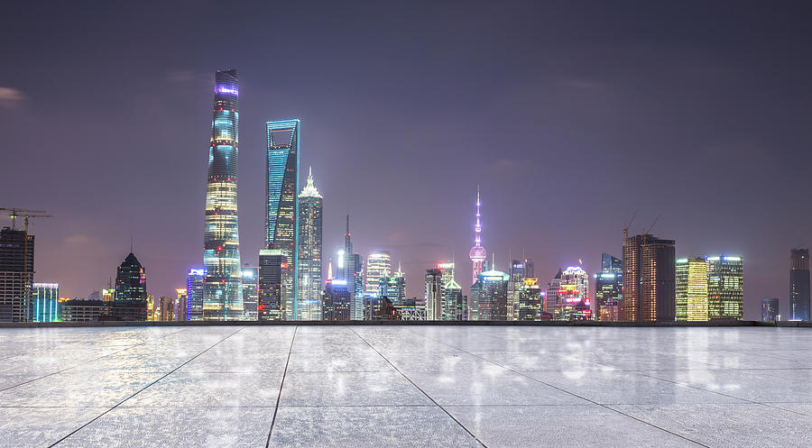 Shanghai City Scape Of Lujiazui Photograph by Qiang Fu Shanghai City Scape Of Lujiazui Photograph by Qiang Fu