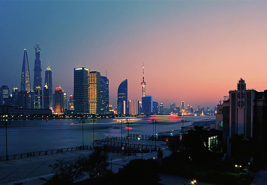 Shanghai In Sunset Photograph by Elysee Shen