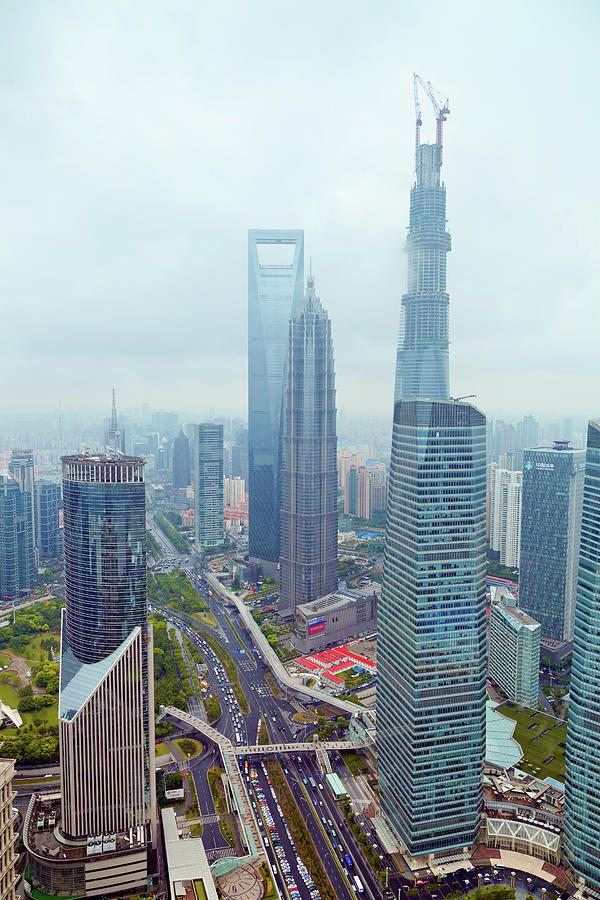 Architecture Photograph - Shanghai Lujiazui Financial District by Pan Hong