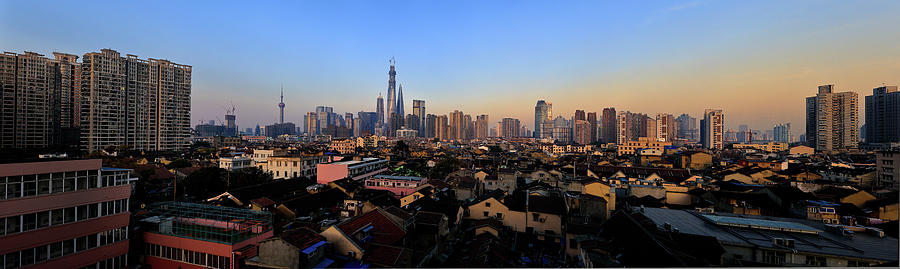 Shanghai Old Town Against New Photograph by Genos Image
