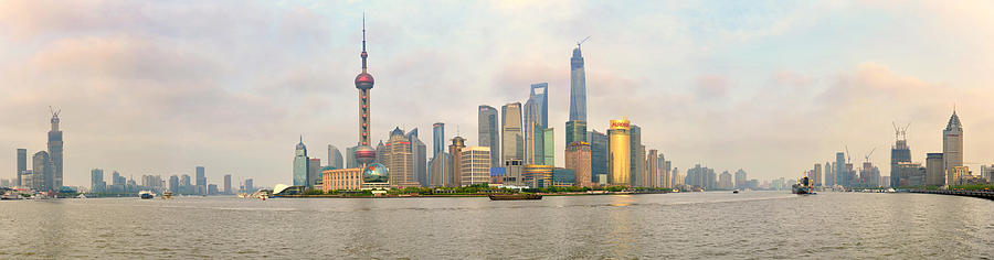 Shanghai Skyline Panorama Photograph by Claudio Bacinello