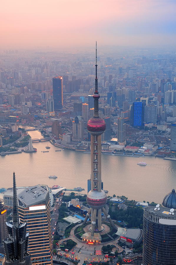 Shanghai Sunset Photograph By Songquan Deng - Fine Art America