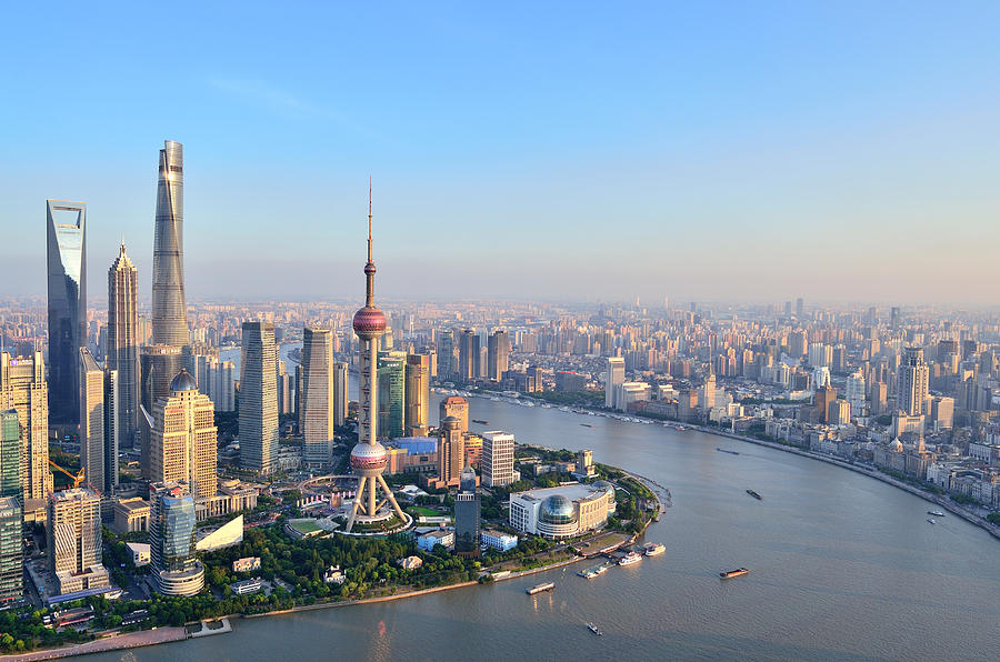 Shanghai Urban Skyline, China Photograph by Comezora