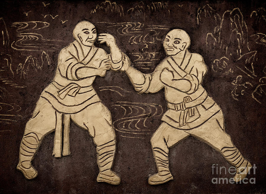 Shaolin monks artwork on a wall Photograph by Maxim Images Exquisite Prints