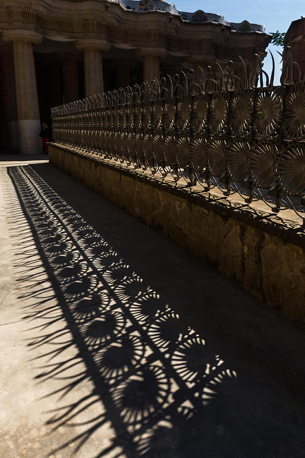 Shapes and Shadows - Antoni Gaudi - Park Guell - Barcelona Photograph by Georgia Mizuleva